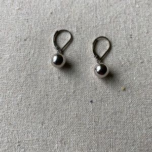 Petite Sterling silver Ball Drop Earring with French Back